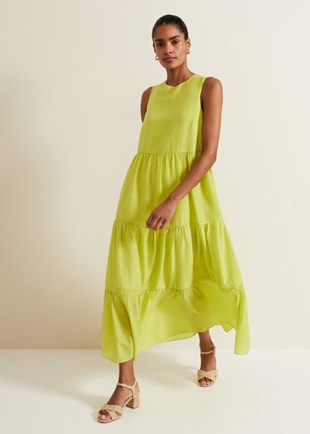 Phase Eight Sara Tiered Dress Light Green Australia | BC1806742